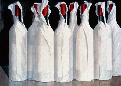 Wrapped Wine Bottles, Number 1 by Lincoln Seligman